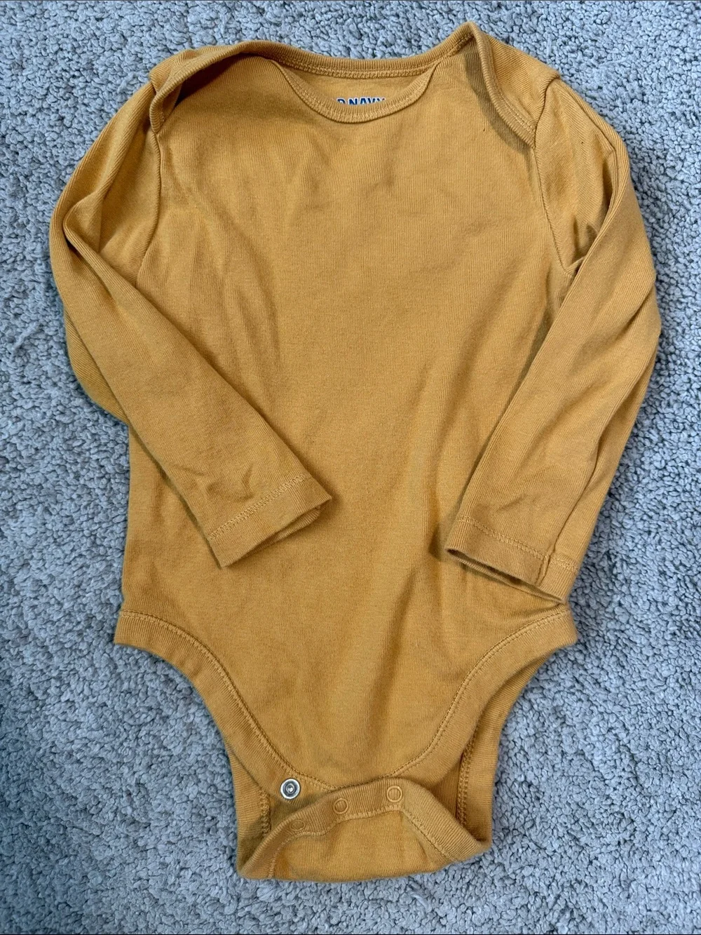 👶 5/$10!! Old Navy (3) Long-Sleeve One-Piece Bodysuits - Olive, Mustard, White